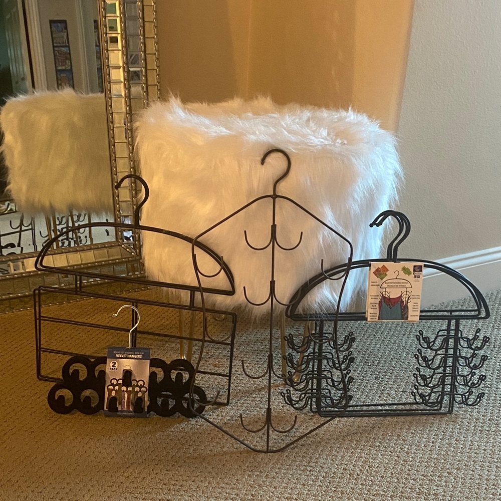 Sleek Black Metal Closet Organizer Set